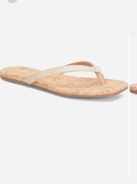 Women's Kork-Tan Cork Flip-Flop Sandals in Beige